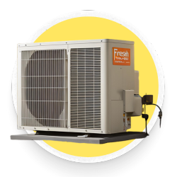 Icon representing HVAC sales and repair services for residential and commercial properties in Toronto, featuring heating, cooling, and repair tool symbols alongside a house and building.