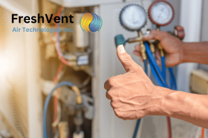 checking and outdoor hvac unit in Toronto